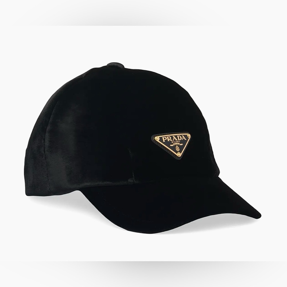 Prada Re-Nylon Baseball Cap featuring brand's iconic triangle logo one size